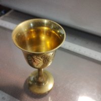 бронзова чаша бокал 9,5см., снимка 3 - Други ценни предмети - 41972373