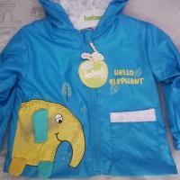 Бебешки якета, тънки, летни, син цвят с картинка слонче, снимка 1 - Бебешки якета и елеци - 41356324
