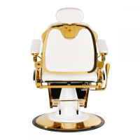 Бръснарски стол Francesco Gold - бял, снимка 3 - Бръснарски столове - 44616883