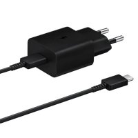 Адаптер + Кабел USB-C Charger, 15W Samsung + Type C Cable, Black SS300961, снимка 1 - Друга електроника - 39155033