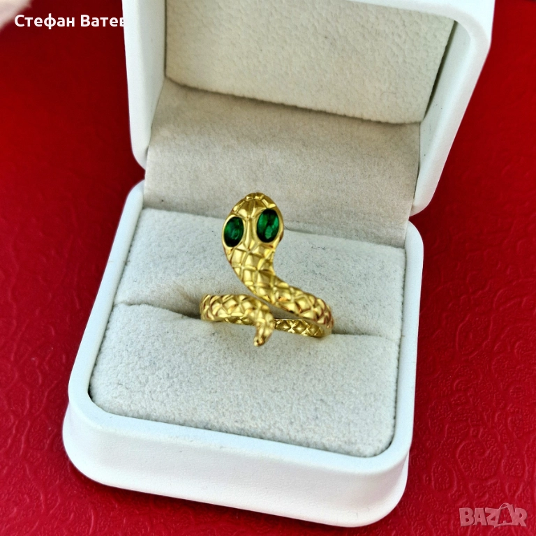 Пръстен „Златна Кобра“ – 18К позлата, снимка 1