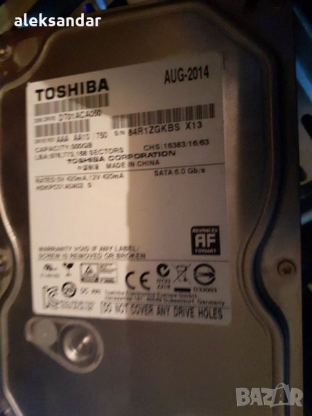 Хард диск.3.5 Toshiba. 500GB, снимка 1