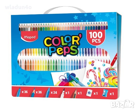 Комплект за рисуване Maped Color'Peps 100 части в Куфар-55лв, снимка 1