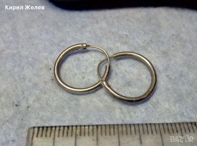 СТАРИ ФИНИ СРЕБЪРНИ ОБЕЦИ СРЕБРО 925 КЛАСИЧЕСКИ РЕТРО АРТ МОДЕЛ РЪЧНА МАЙСТОРСКА РАБОТА 47676, снимка 1