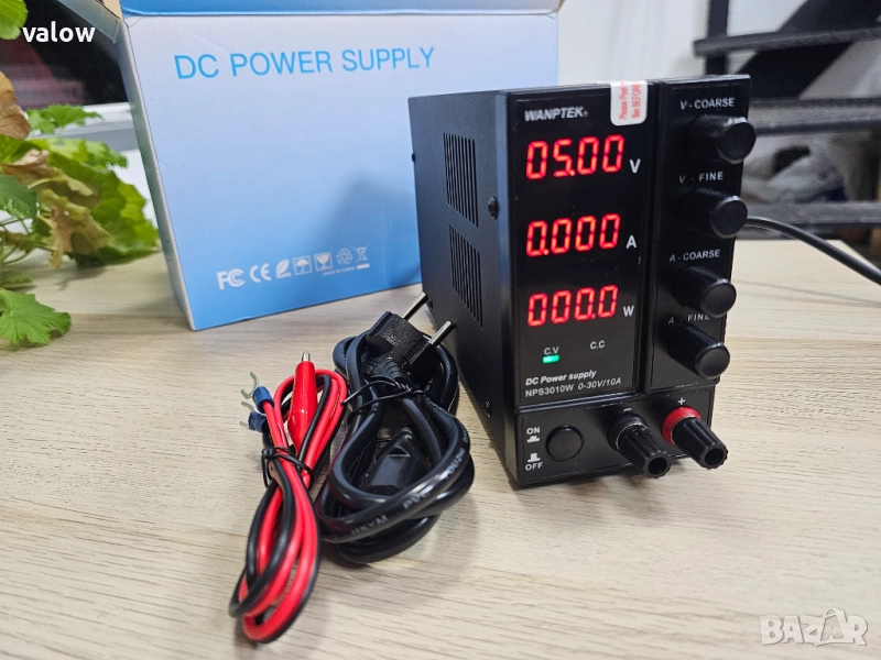 Регулируемо лабораторно захранване 30V / 10A захранващ блок регулиране на ток и напрежение, снимка 1