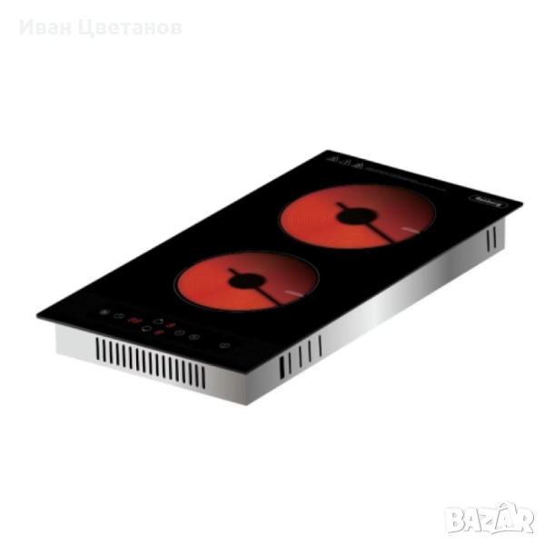 Двоен инфрачервен плот за вграждане, 1200+1800 W, 9 нива, Таймер, Черен  2 ГОДИНИ ГАРАНЦИЯ, снимка 1