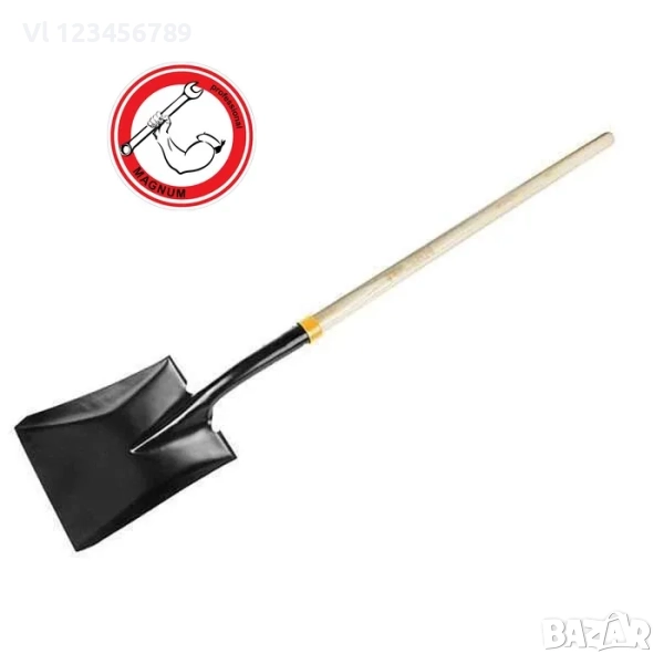 Лопата за насипни товари, крива, с дървена дръжка, снимка 1