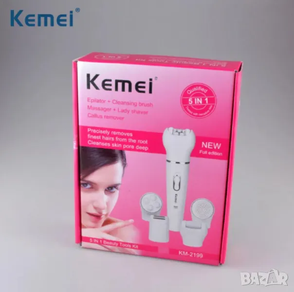 Епилатор Kemei 5 в 1, Бръснене, Масаж, Почистване и Ексфолиране, снимка 1