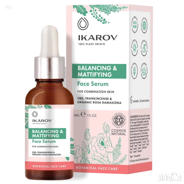 Ikarov балансиращ и матиращ серум за лице, снимка 1