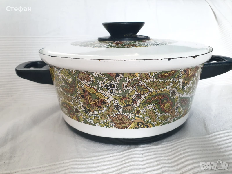 Българска емайлирана тенджера - кашмир, снимка 1