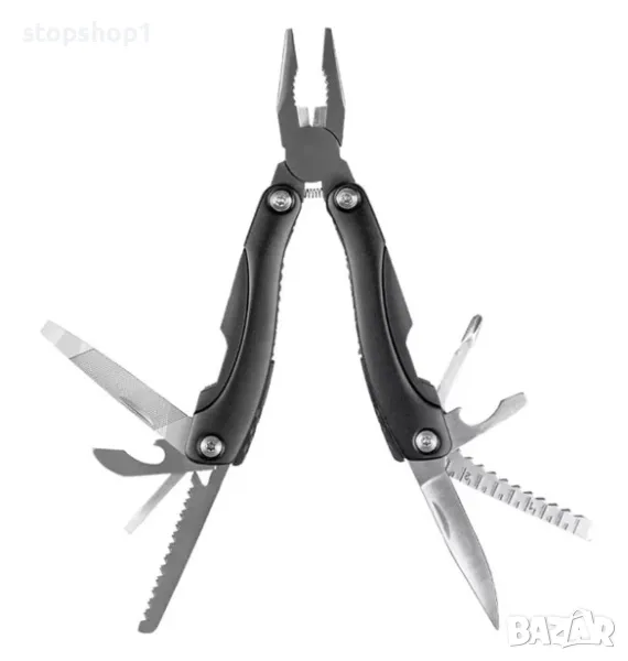 Многофункционален инструмент, Mil-Tec, Неръждаема стомана, Черен, снимка 1