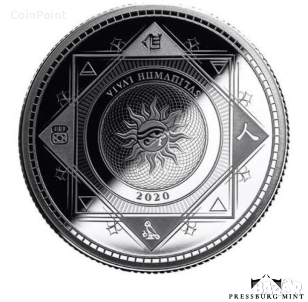 Сребърна монета 5$ Токелау 2020 Vivat Humanitas , снимка 1