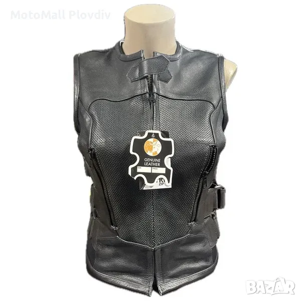 Дамски мото елек Roader кожен естествена кожа клубен черен от XS до 2XL , снимка 1