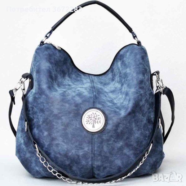 Луксозна модерна дамска чанта с елемент Дървото на живота 40х38 см - различни цветове, снимка 1