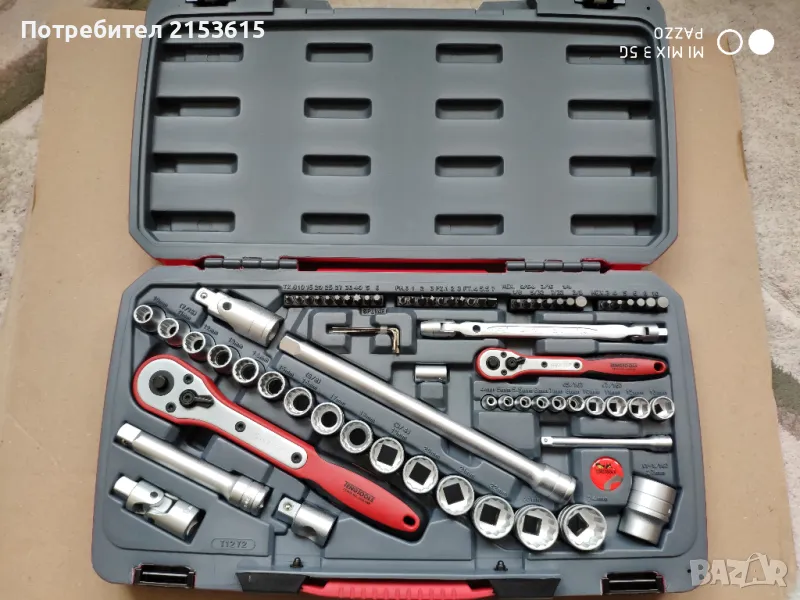 Teng tools тенг 1/4 и 1/2 гидория 72 части вложки камъни комплект хром ванадий, снимка 1