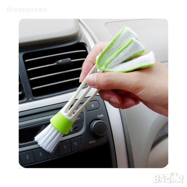 1669 Двустранна четка за почистване на решетки, клавиатури и др., снимка 1