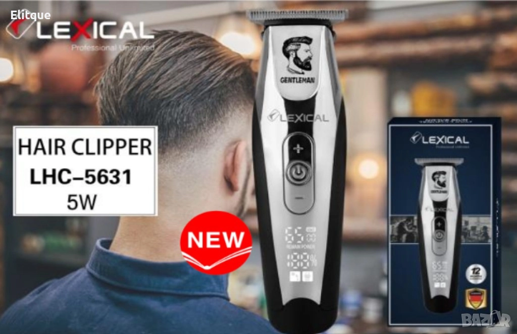 Професионална машинка за подстригване за коса и брада Lexical LHC-5631, 5W, 1000mAh, LSD Дисплей, снимка 1