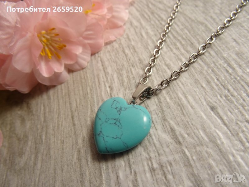 Дамско колие от естествен камък и стомана, снимка 1