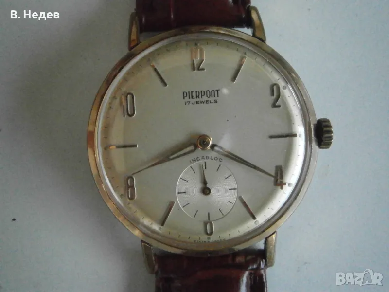 PIERPONT, 17 jewels, Swiss made, 1130, wehrmachtswerk, 36mm, TOP!, снимка 1