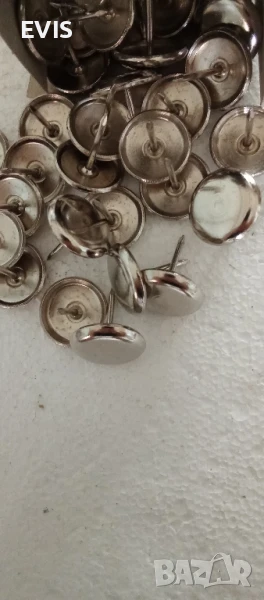 Метални никелирани подложки / тапи за крака на стол или мебели – Ø 25 мм, 100 бр. , снимка 1