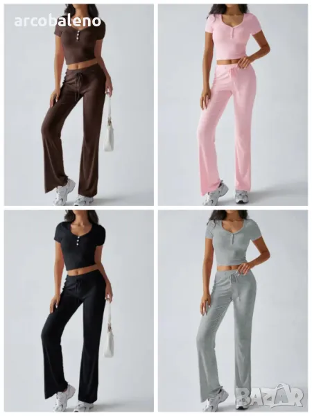 Дамски Y2K ежедневен комплект от две части, 4цвята , снимка 1