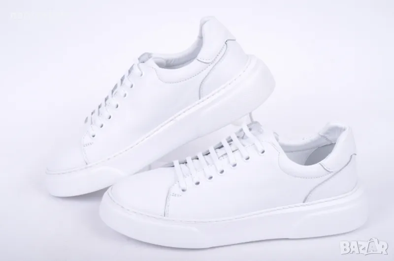 Бели мъжки обувки от естествена кожа, снимка 1