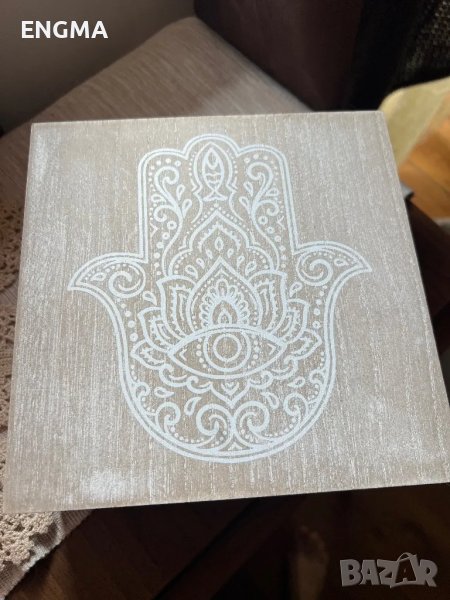 Дървена кутия ръката на фатима , снимка 1