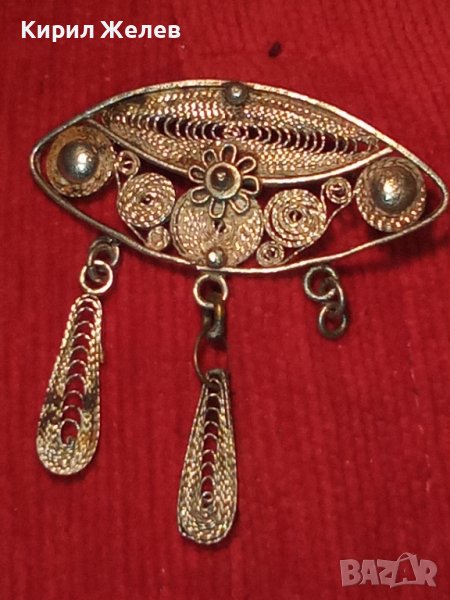 СТАРИННА ФИЛИГРАННА СРЕБЪРНА ВЪЗРОЖДЕНСКА БРОШКА РЪЧНА ИЗРАБОТКА 34412, снимка 1