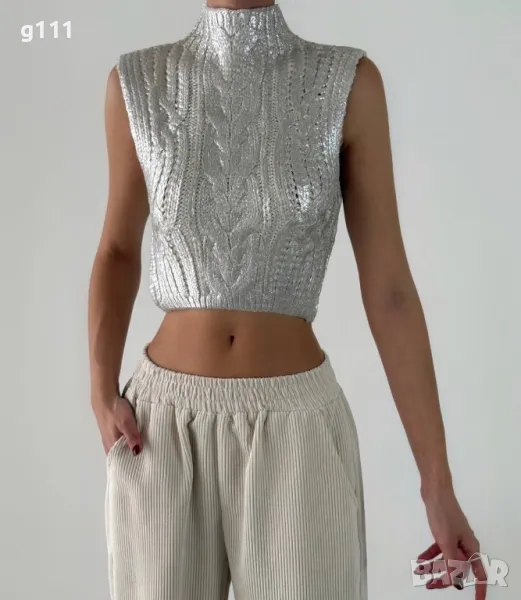 Ефектно плетиво потник, снимка 1