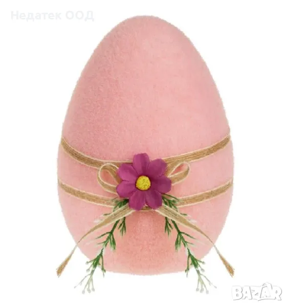 Великденско декоративно яйце от пяна, Розово, Ø12x15 см, снимка 1