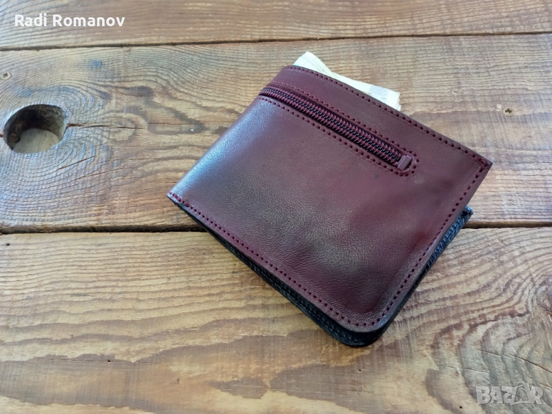 Ръчно изработен мъжки кожен портфейл , снимка 1