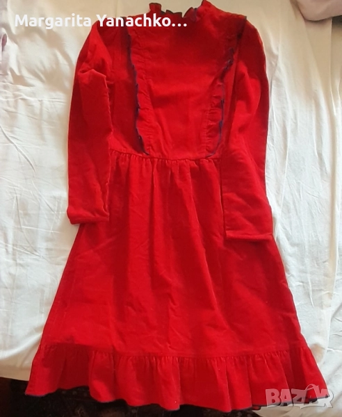 Красива кадифена рокля за момиче , снимка 1