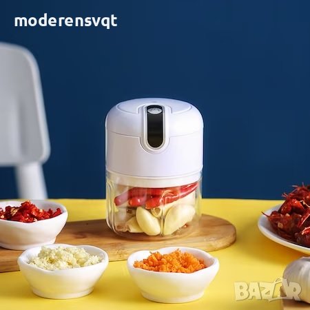 Мини електрически чопър с усб за чесън и месо, снимка 6 - Аксесоари за кухня - 40488636