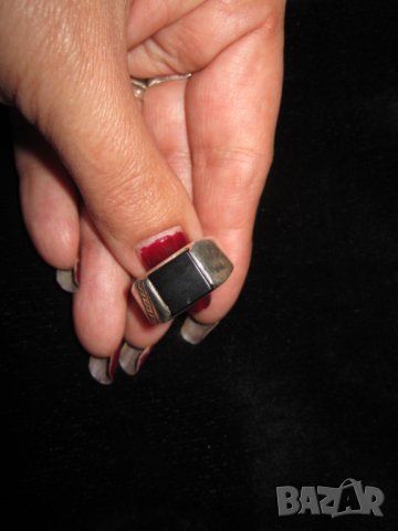 Мъжки сребърен пръстен с оникс
