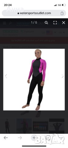 Неопрен O'NEILL Womens Reactor II 3/2mm Back Zip Wetsuit, снимка 5 - Водни спортове - 41407455