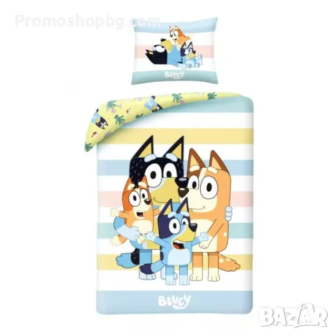 Детски спален комплект Bluey, 100% памук, 2 части, 140x200 см