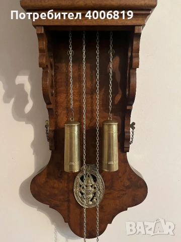 Античен,стенен-Фрезийски часовник,тъмен орех 1950-1960г.с махало, снимка 5 - Стенни часовници - 50571193