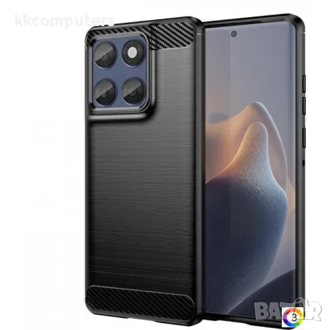 Motorola Edge 60 Fusion Удароустойчив Carbon Fiber Калъф и Протектор