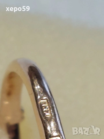 СССР-Златен дамски пръстен с еднокаратов якутски брилянт.Червено руско злато 853., снимка 12 - Пръстени - 53479320