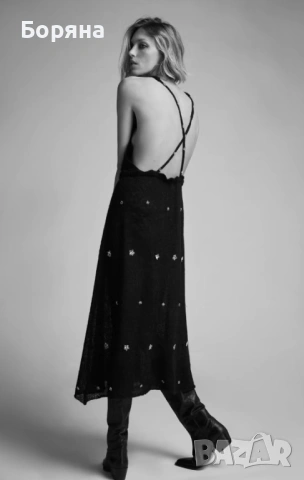 ZARA нова с етикет рокля от алпака с камъни, снимка 2 - Рокли - 53724624