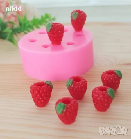 3d силиконов молд цяла малина 7 малини силиконов молд форма фондан шоколад гипс декор украса