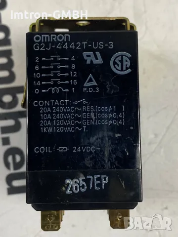 Реле OMRON G2J-4442T-US-3 UNIVERSAL ALL PURPOSE RELAY 4PST 24VDC 20A 120VAC, снимка 4 - Друга електроника - 48582725