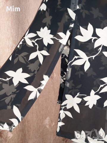 42  Черно прозрачно парео/ рокля/на бели цветя , снимка 5 - Рокли - 41078416