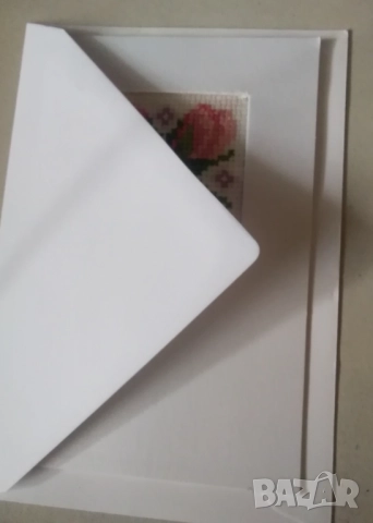 Бродирана картичка с плик 10/15, снимка 3 - Гоблени - 52398418