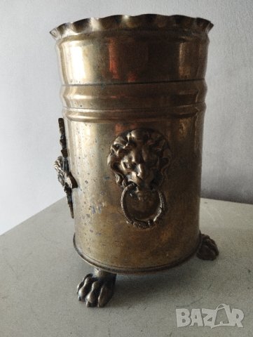 стар месингов съд,кашпа, снимка 3 - Други ценни предмети - 41931987