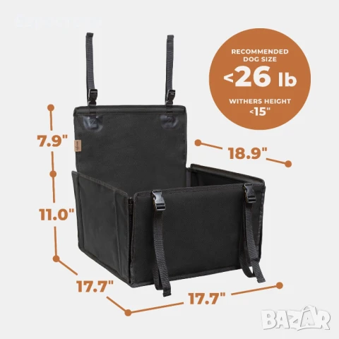 Wuglo Подсилено водоустойчиво столче за кола за кучета със среден размер с 4 закрепващи каишки , снимка 2 - За кучета - 50730145