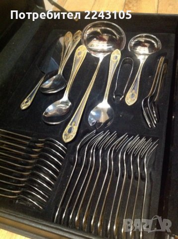 Комплект прибори за хранене със златен орнамент SOLINGEN - 84 части в куфар, снимка 8 - Прибори за хранене, готвене и сервиране - 39084771
