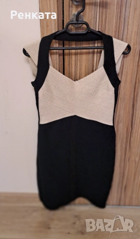 Страхотна елегантна рокля черно и златисто, снимка 7 - Рокли - 52512964