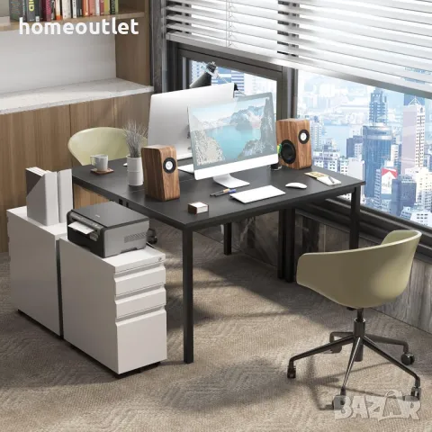 ПРОМОЦИЯ Компютърно бюро / маса в черно LD-AC120-BW, снимка 3 - Бюра - 50095687