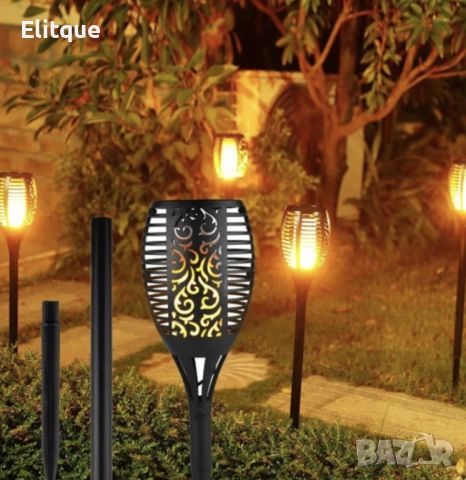 Соларна лампа тип пламък – комплект от 6 бр.